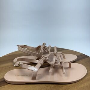 Womens Stuart Weitzman Felicity Jelly Nude Strappy Bow Sandals Shoes Size 9 B